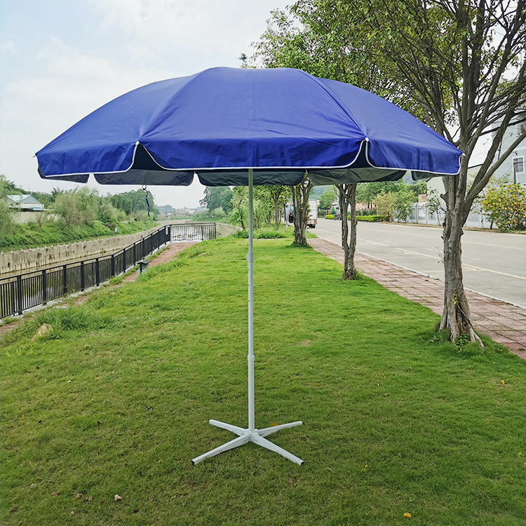 Customized logo Steel wind cafe parasols blue red set 8ft big 2m 3m xl uv sun Protection parasol beach event umbrella