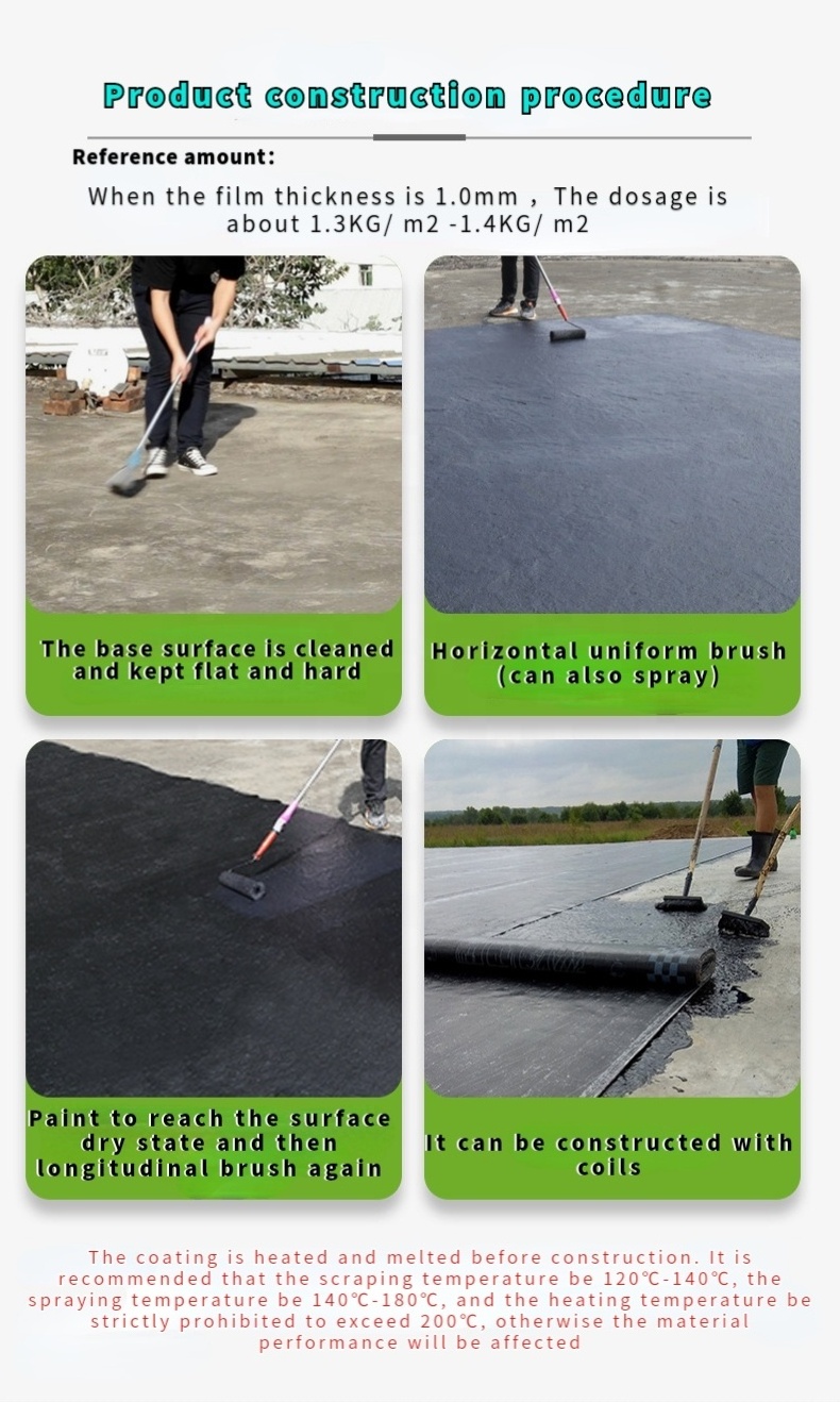 Black non-curing rubber asphalt waterproof coating  bitumen 60/70 Waterproofing materials