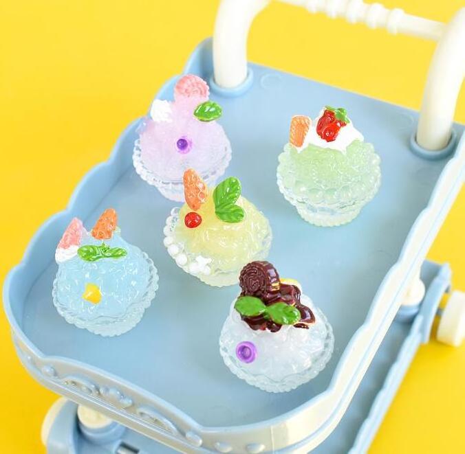 Fruits Miniature Charms Cream Glue Cake Food Charms Resin Flatback Charms Diy Slime Accessories