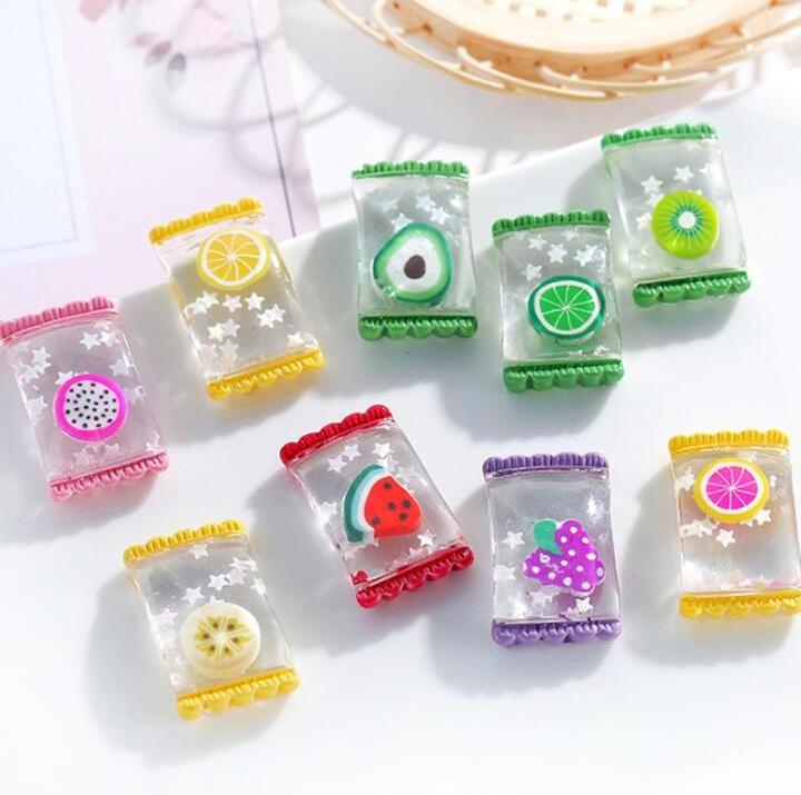 Korea Style Crystal Fruits Candy Resin Charm Kawaii Slime Charms In Promotion