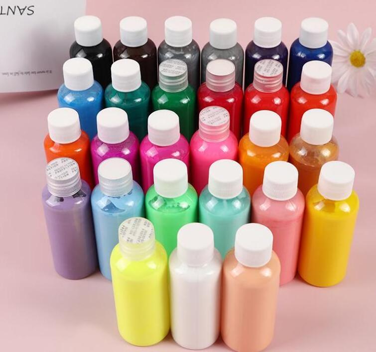 60ML Fluid Paint Kids DIY Liquid Pigment  Dye Fashion Violent Bear Acrylic Paint in 27 Different colors