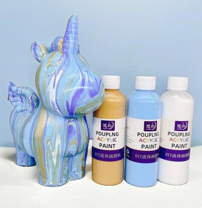 Manufacturer Fluid Bears Supplier Plastic Unicorn Saving Pot Fluid Statue Crafts Kids Cartoon Paint Toys