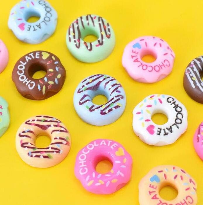 Fashion Donut Resin Charms Food Doughnut Charms Miniature DIY Cream Glue Charms