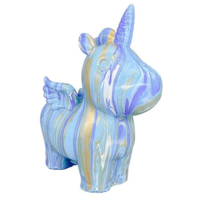 Manufacturer Fluid Bears Supplier Plastic Unicorn Saving Pot Fluid Statue Crafts Kids Cartoon Paint Toys