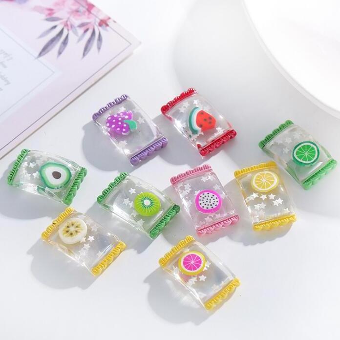 Korea Style Crystal Fruits Candy Resin Charm Kawaii Slime Charms In Promotion