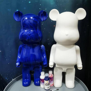 Manufacturer DIY Bearbrick PVC Fluid Bears Painting With Money Jar Pure white cartoon doll mould