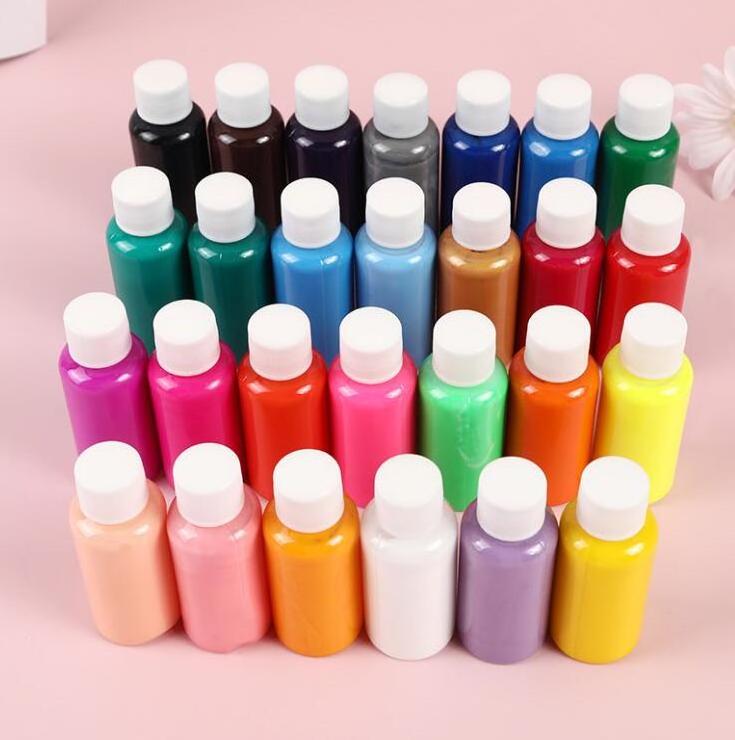 60ML Fluid Paint Kids DIY Liquid Pigment  Dye Fashion Violent Bear Acrylic Paint in 27 Different colors