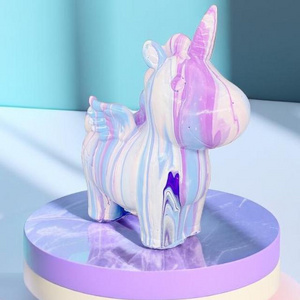 Manufacturer Fluid Bears Supplier Plastic Unicorn Saving Pot Fluid Statue Crafts Kids Cartoon Paint Toys