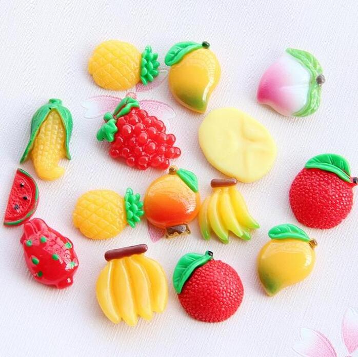 ZJToys Mini Fruits Charms resin charm for phone decoration DIY Slime Crafts