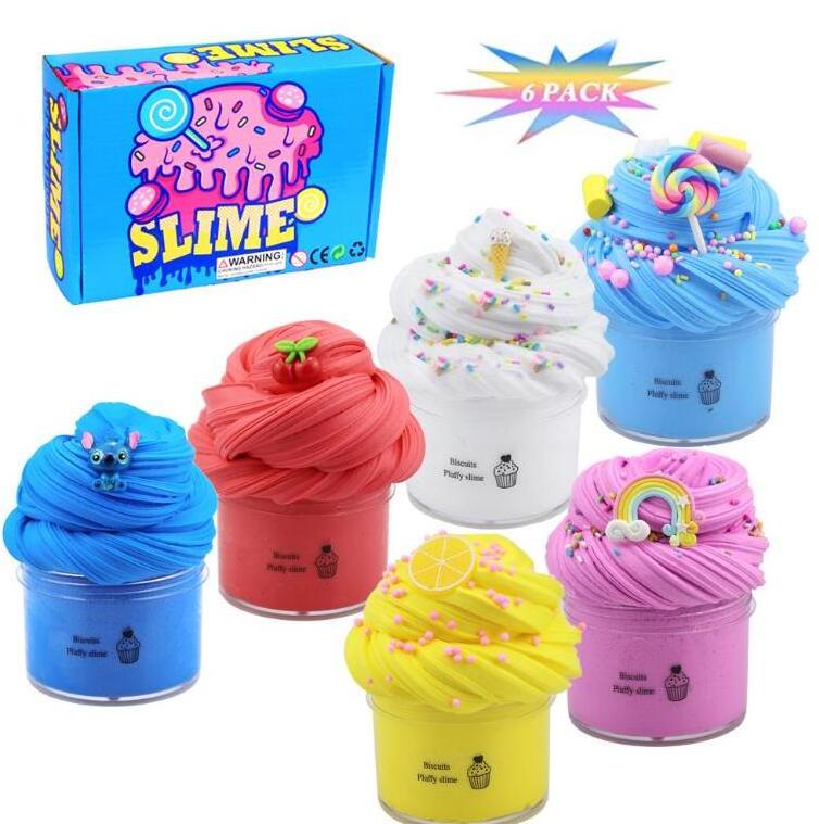 Fruits Charms Cotton Slime Crystal Soft Butter Slime Making Kit  Playdough/Slime Container in Wholesale