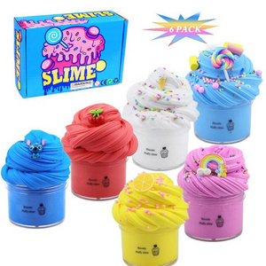 Fruits Charms Cotton Slime Crystal Soft Butter Slime Making Kit  Playdough/Slime Container in Wholesale