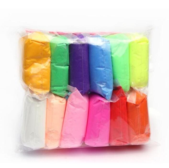 Customized Package Air Dry Clay 10pack Super Light Soft Air Polymer Clay 24 Colors Foam Clay Modeling