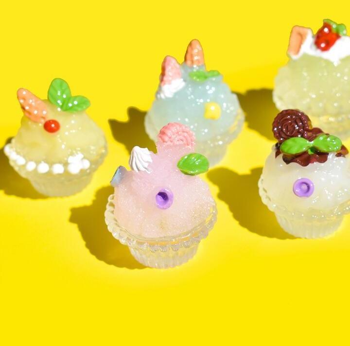 Fruits Miniature Charms Cream Glue Cake Food Charms Resin Flatback Charms Diy Slime Accessories