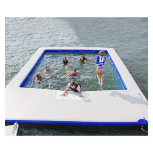 Zhengku Inflatable Water Platform Swimming Pool large Sea Floating Pool with Netting for Yacht