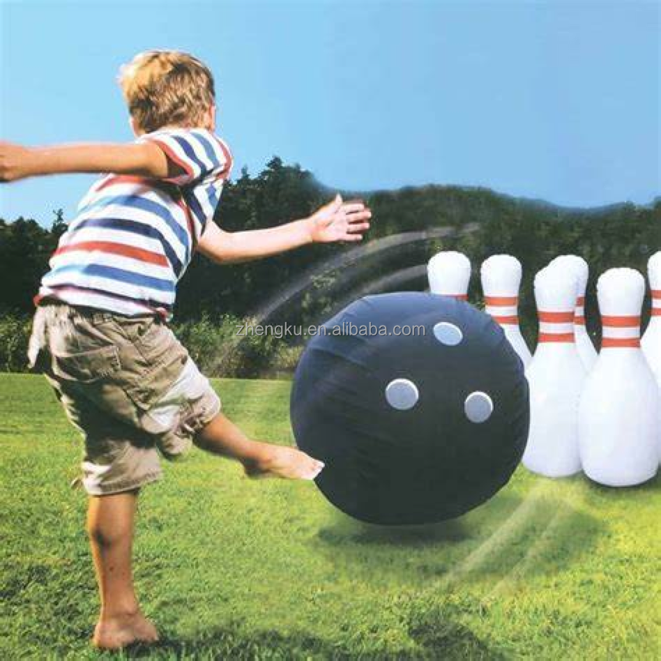 Wholesale outdoor inflatable bowling set human size bowling games for kids or adults