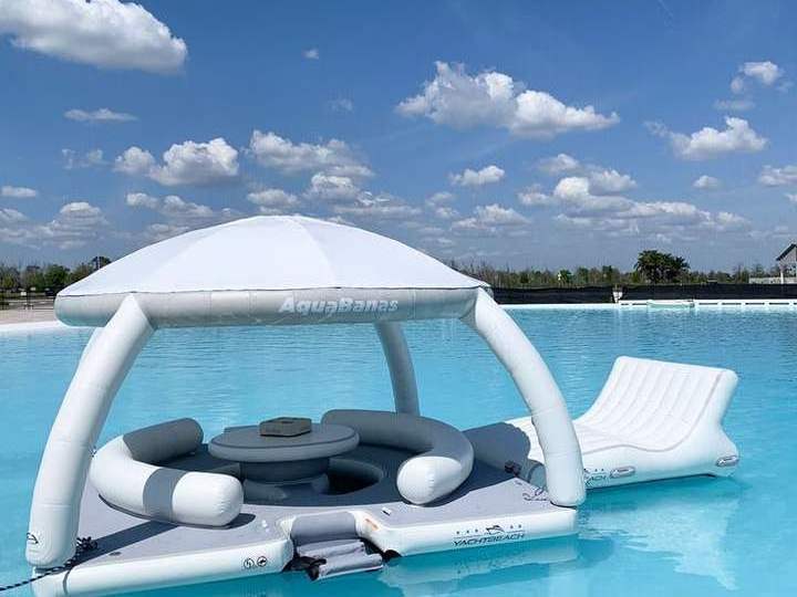 Hot sale inflatable water island floating dock platform for sea water park