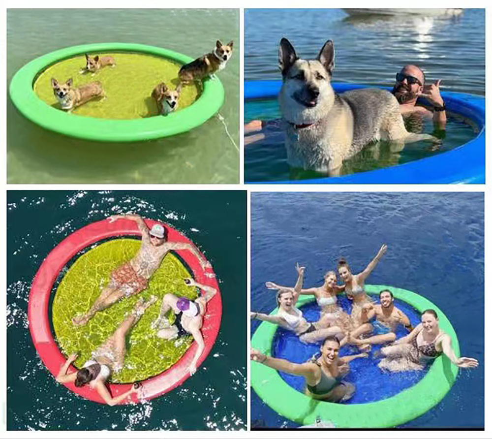 New design inflatable sun pad round floating hammock for sea/lake/pool