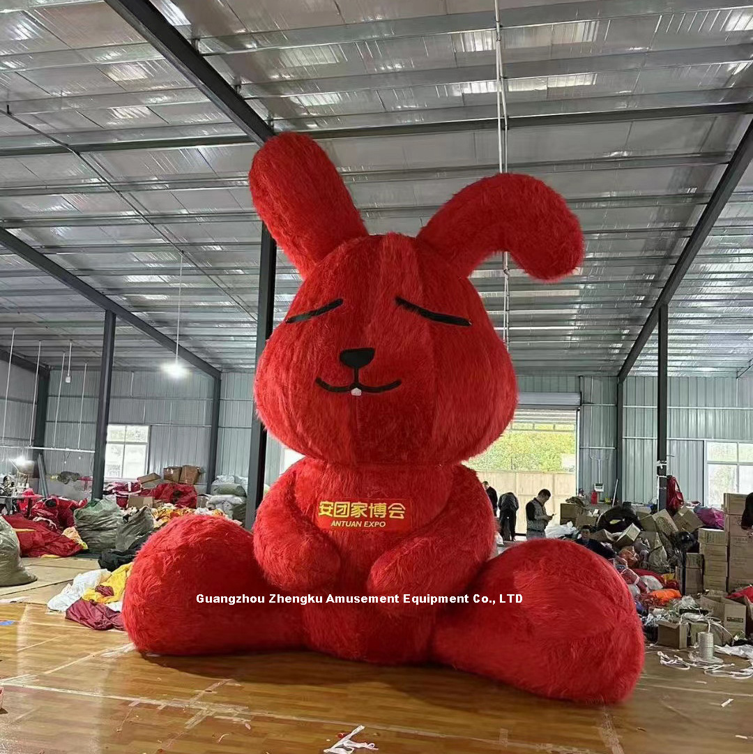 Popular inflatable decorative bunny giant inflatable plush rabbit for shopping mall/events