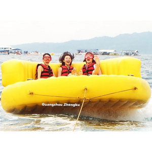 Water Park Crazy Spinning UFO Rotating Roll 4 Seats Inflatable Disco Boat Towable Water Ski Tube Twist for sale