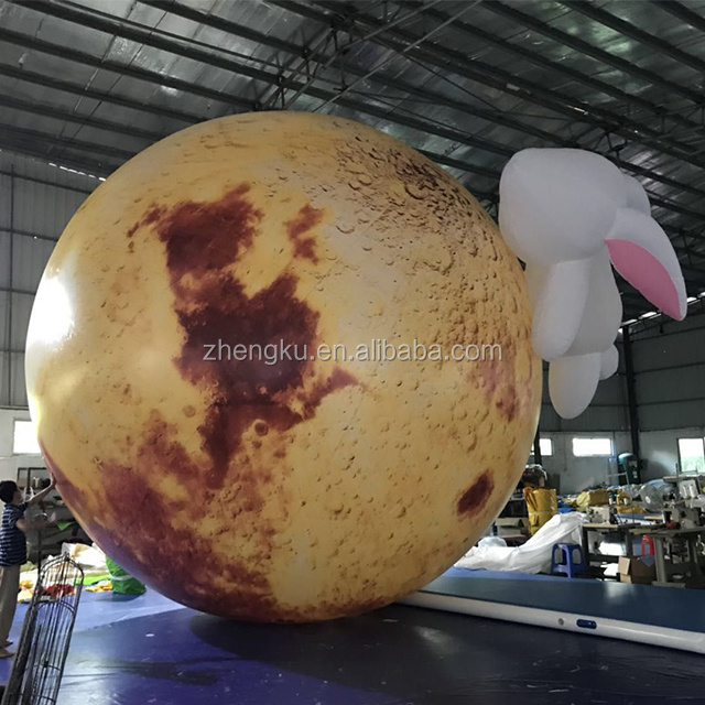 Popular decoration advertising inflatable moon/inflatable moon with led lights/inflatable moon with rabbit