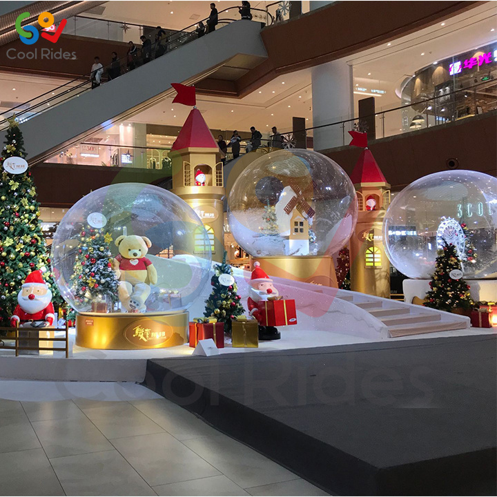 Outdoor christmas theme clear dome inflatable tent snow globe giant inflatable snow globe photo booth