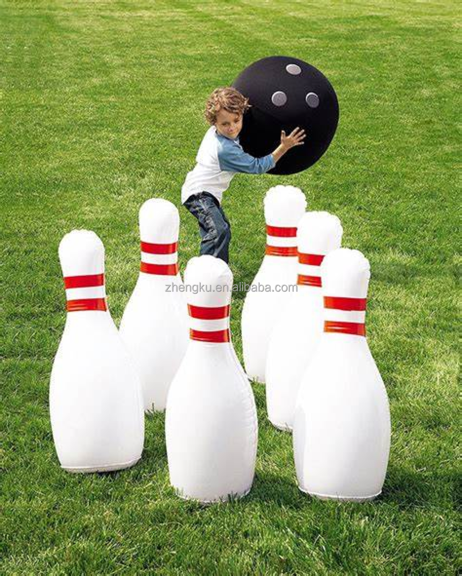 Wholesale outdoor inflatable bowling set human size bowling games for kids or adults