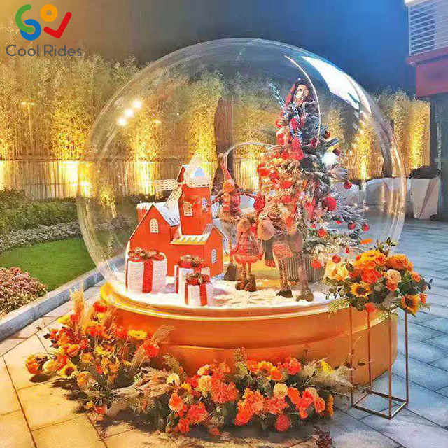 Christmas Decoration Inflatable PVC Snow Globe, Giant Photo Inflatable Snow Globe Booth for Christmas Advertising