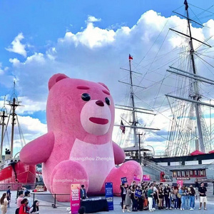 Custom-made giant inflatable plush bear pink inflatable stuffed bear for event decoration