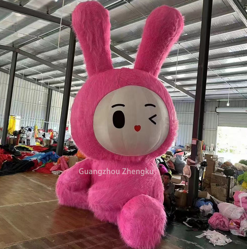 Custom-made giant inflatable plush bear pink inflatable stuffed bear for event decoration