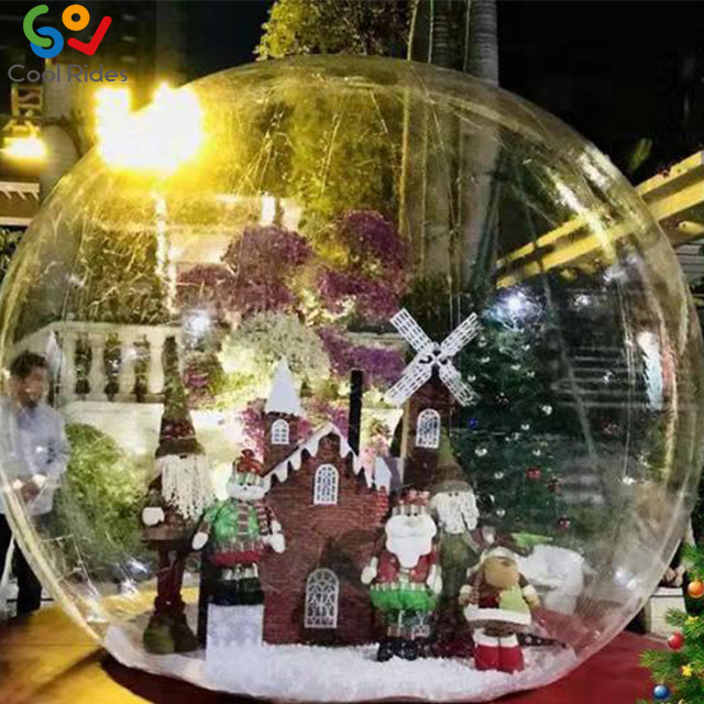 Christmas Decoration Inflatable PVC Snow Globe, Giant Photo Inflatable Snow Globe Booth for Christmas Advertising