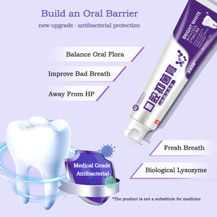 Best Dentifrice Own Brand Toothpaste Manufacturers go to Bad Breath Oral Bacteriostatic Toothpaste OEM