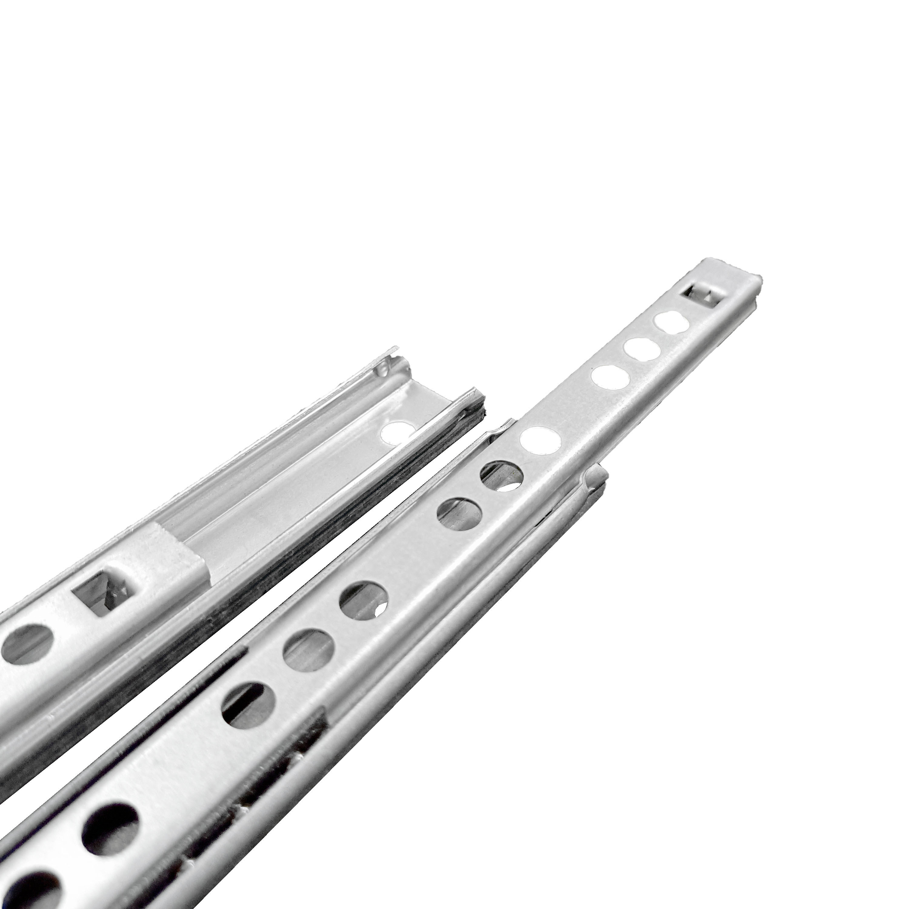 Factory Supply 17mm Wide Full Extension Rails Two-Way Pull Telescopic Channel Heavy Duty Dual Purpose Drawer Slides