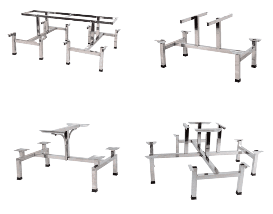 Table Base Square Frames Industrial Restaurant Desk Cast Stainless Steel Bench Coffee Dining Furniture Legs Metal Table Bases