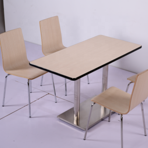 Wholesale Fast Food Restaurant Table Chairs Set Curved-molded Plywood Chairs Bentwood Coffee Shop Dining Table and Chairs Set