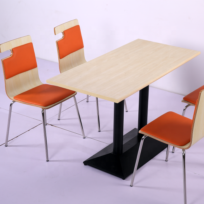 Industrial Factory Fast Food Restaurant Furniture McDonald's and KFC School Cafe Table Canteen Wood Chairs