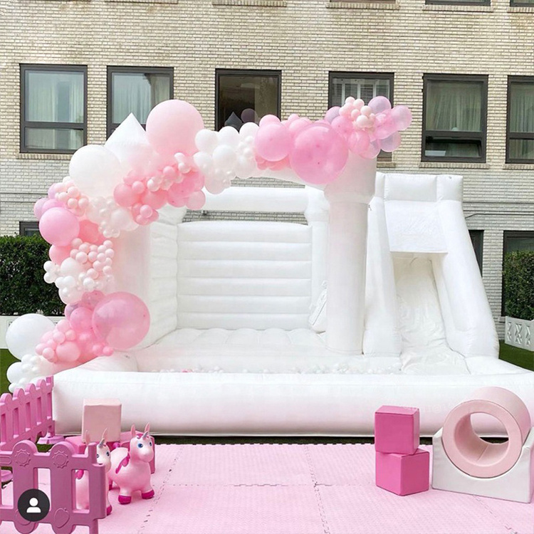 Hot Selling Commercial White Inflatable bouncer 13x13 castle jumping inflatable wedding bounce house for sale