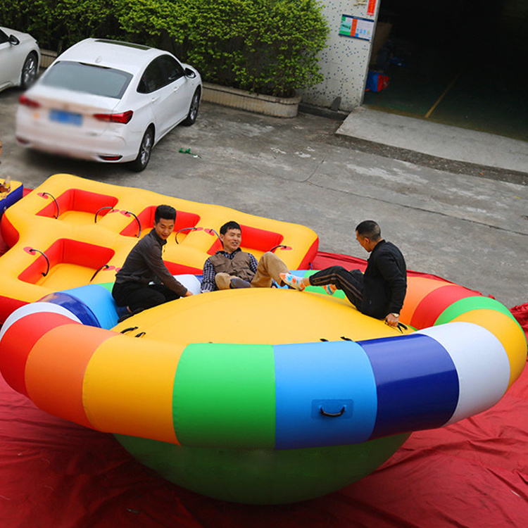 Fashionable Comfortable Ufo Sofa inflatable sale Commercial Water Sport Towable Flying Crazy Disco Boat for wholesales