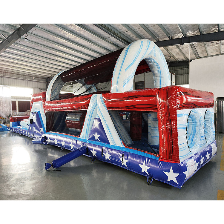 Outdoor Tractor Run Inflatable Obstacle Course Tractor Equipment Run Inflatable Obstacle Course for Party Rentals Sports Game