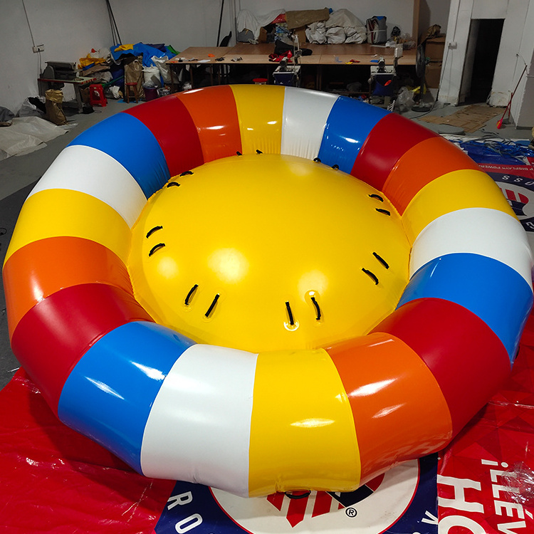 Certificated Inflatable Disco Boat Inflatable Waterpark Family Slide Round Tube Boat For Sea Games