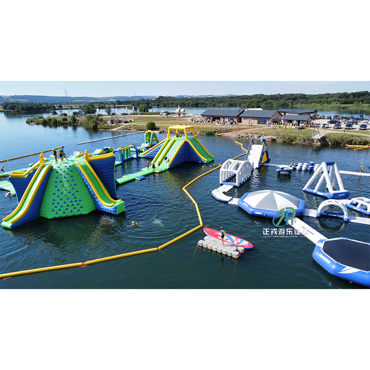 Family Fun Redefined Giant Inflatable Water Park with Diverse Challenges