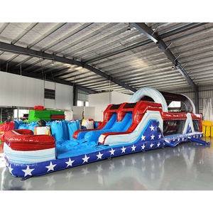 Outdoor Tractor Run Inflatable Obstacle Course Tractor Equipment Run Inflatable Obstacle Course for Party Rentals Sports Game