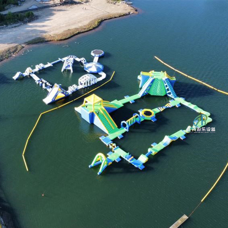 Family Fun Redefined Giant Inflatable Water Park with Diverse Challenges