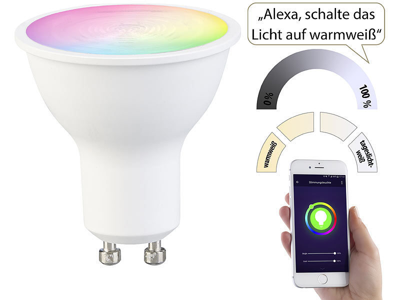 5W GU10 Tuya Wifi Smart Lamp Remote Colourful RGB Light Dimmable Alexa Inteligente Lightbulbs Wifi Led Smart Bulb Alexa Google