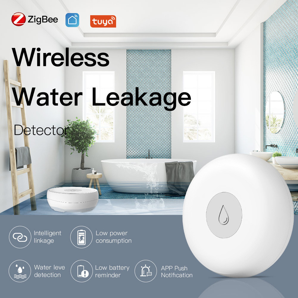 Zigbee Water Leak Sensor Monitor Flood Immersing Detector for Home Remote Alarm Security Soaking Sensor