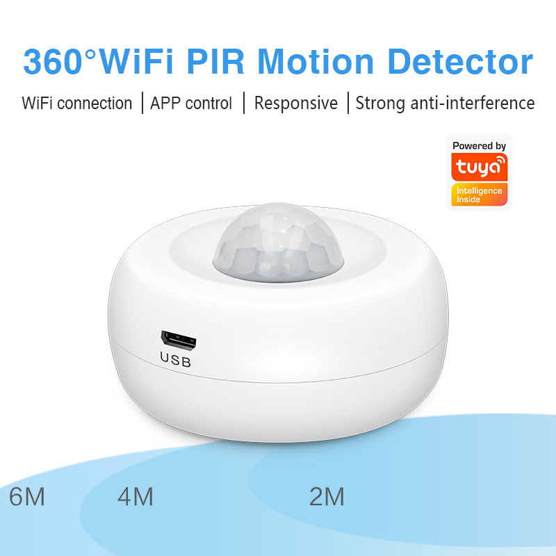 WIFI Tuya PIR Motion Detector/Passive Infrared Motion Sensor 360 Degree Detecting Home Alarm System