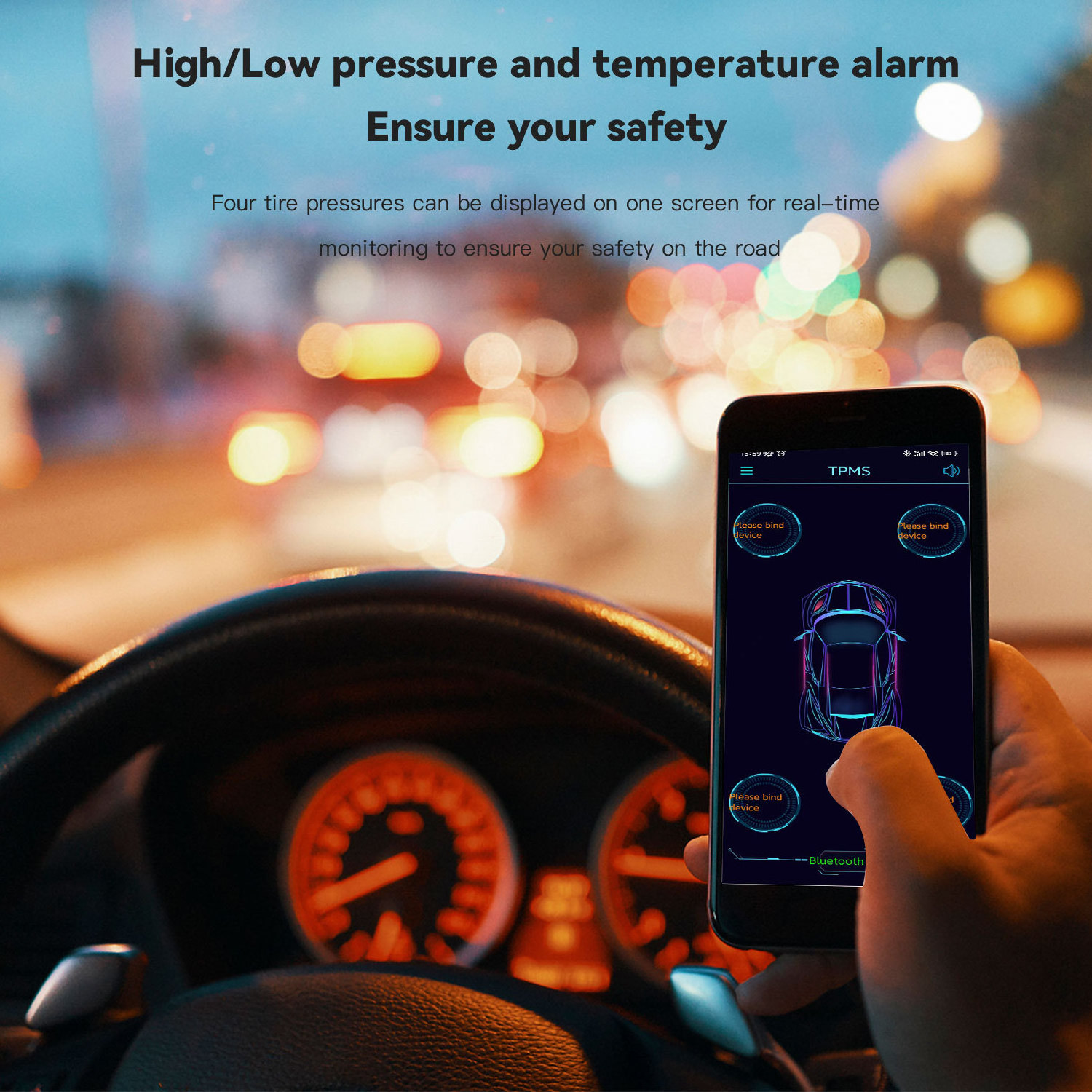 High quality TPMS wireless tire pressure monitoring system for tire pressure within 3.5Bar Tire pressure sensor