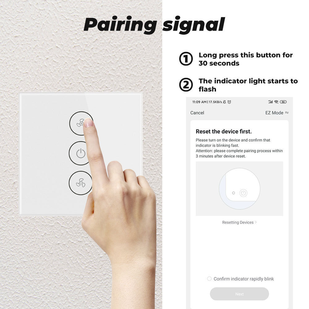 Tuya Smart Life App Remote Control WiFi Ceiling Fan Speed Regulator Switch RC fan switch