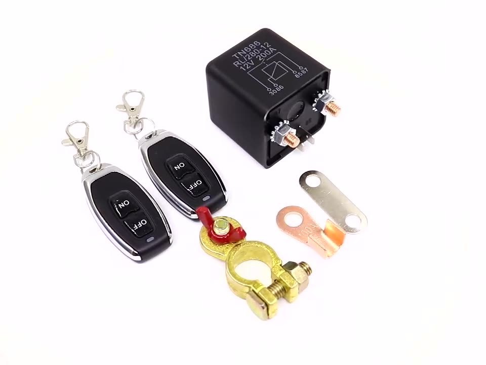 Cut Off Switch Remote Control 12V 250A Kill Switch Remote Battery Disconnect Switch for Car Truck Boat Automatic Power Shut Off