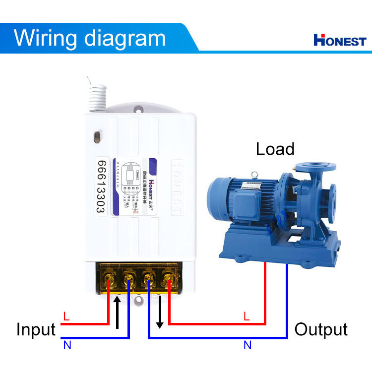 220V Through-wall Signal Long-Distance Code Control Water Pump Electrical Equipment Intelligent Wireless Remote Control Switch