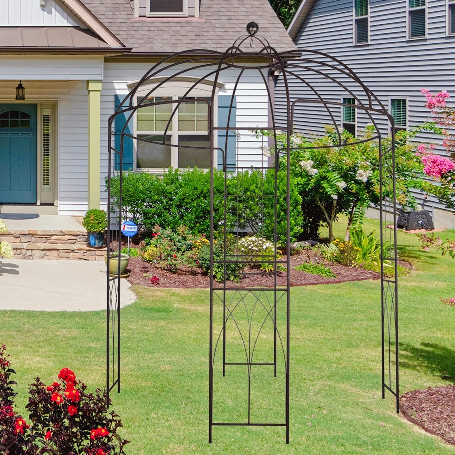 Birdcage Shape Metal Garden Gazebo Pergola Pavilion Arbor Arch Trellis Plants Outdoor Decoration Wedding